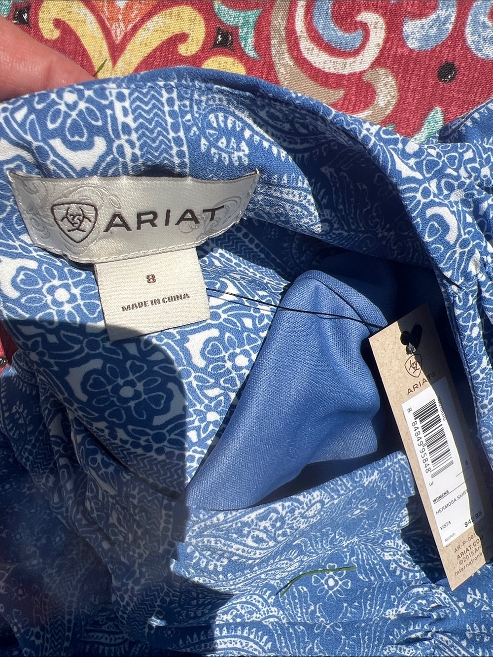 Ariat Blue Paisley Panel Maxi Skirt - Picture 3 of 9